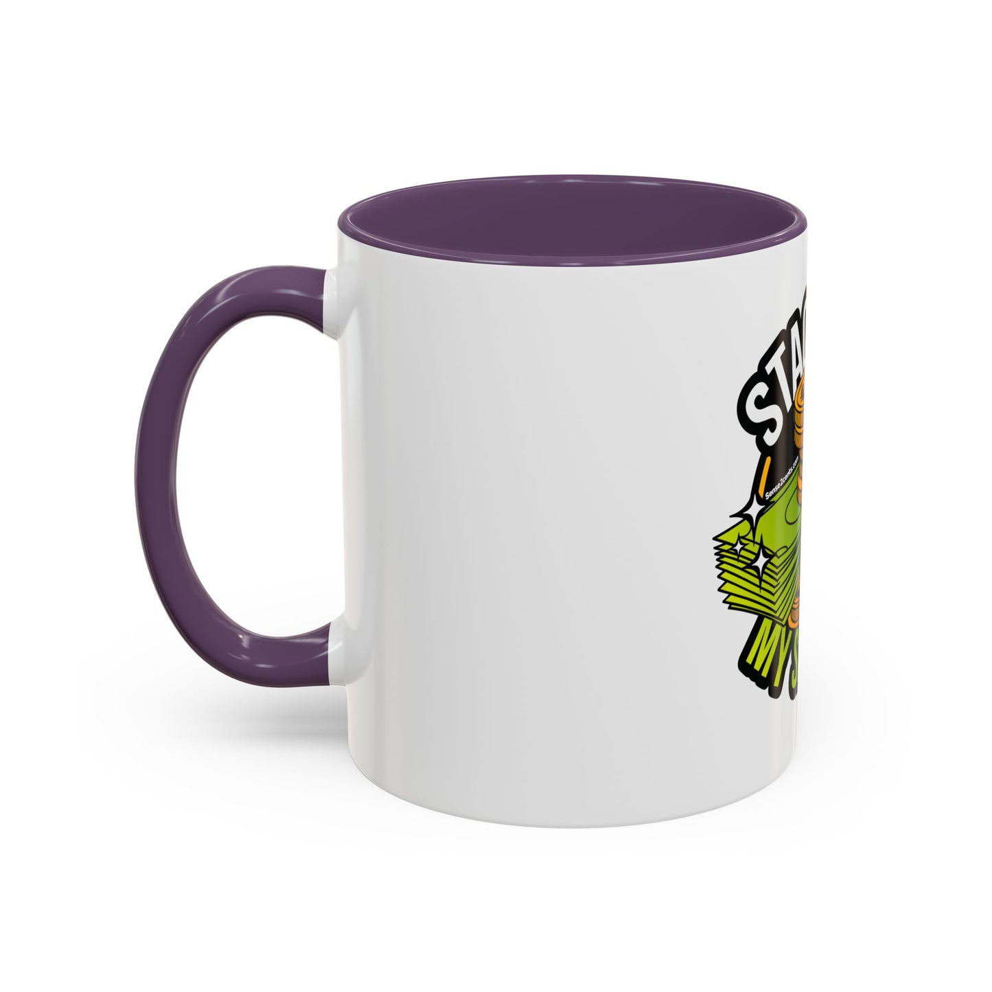 Stacking My Savings Accent Coffee Mug - Fun Finance Gift for Coffee Lovers