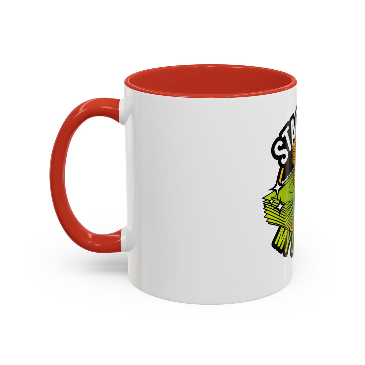 Stacking My Savings Accent Coffee Mug - Fun Finance Gift for Coffee Lovers