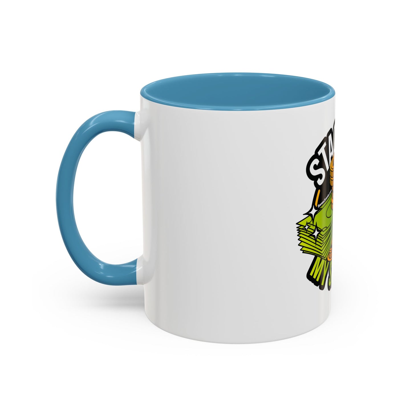 Stacking My Savings Accent Coffee Mug - Fun Finance Gift for Coffee Lovers