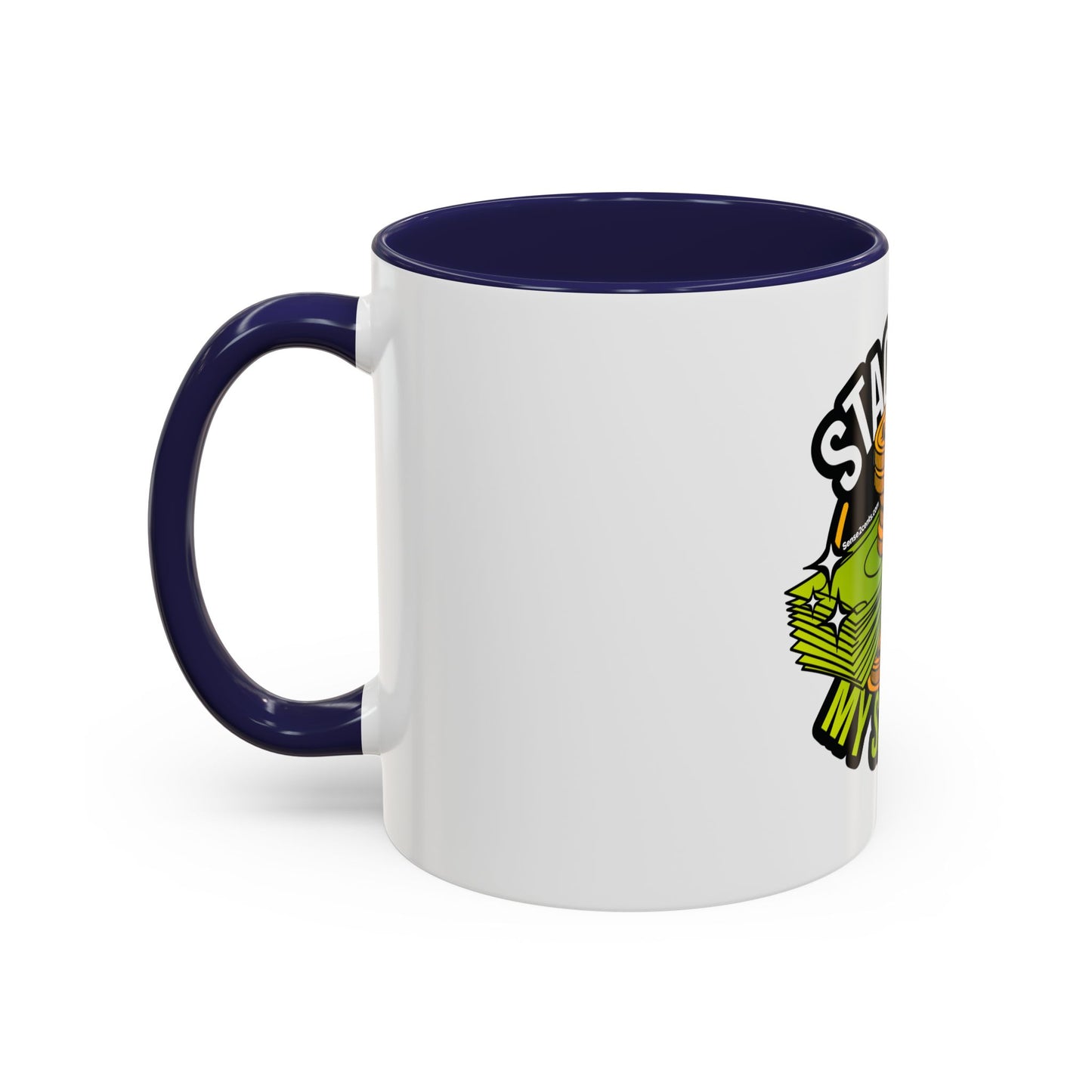Stacking My Savings Accent Coffee Mug - Fun Finance Gift for Coffee Lovers