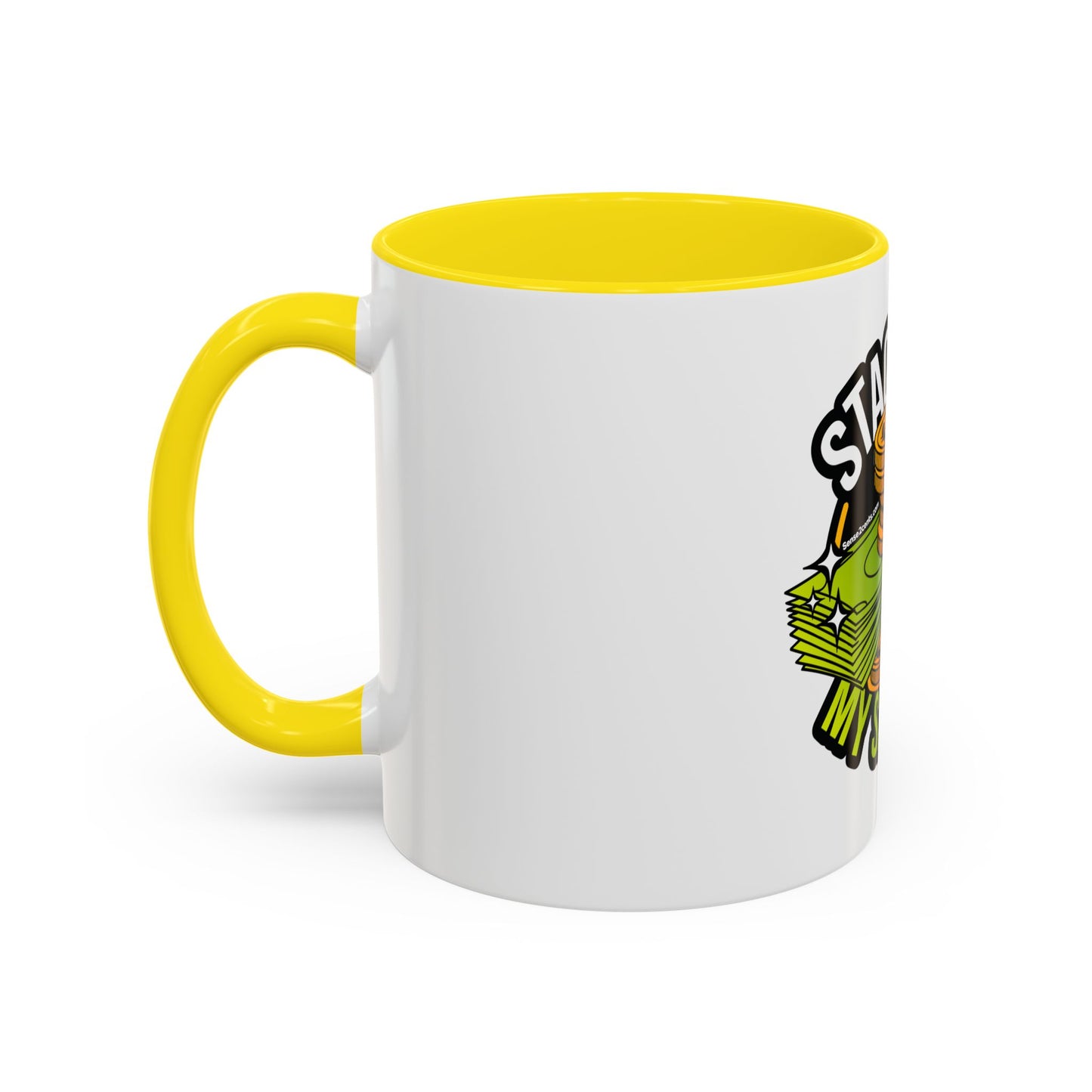 Stacking My Savings Accent Coffee Mug - Fun Finance Gift for Coffee Lovers