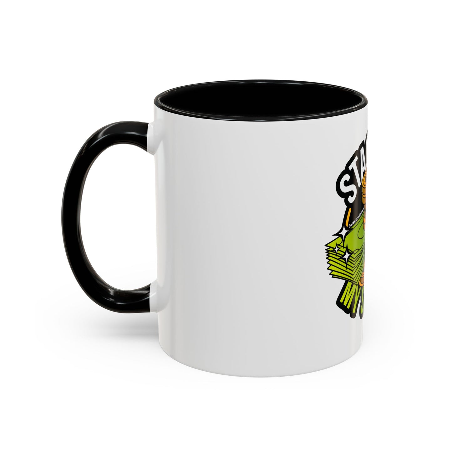 Stacking My Savings Accent Coffee Mug - Fun Finance Gift for Coffee Lovers